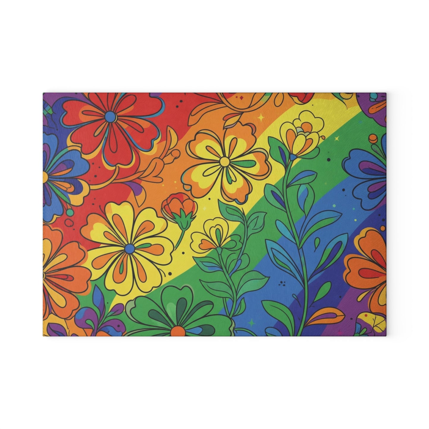Beautfull Flowers Glass Cutting Board