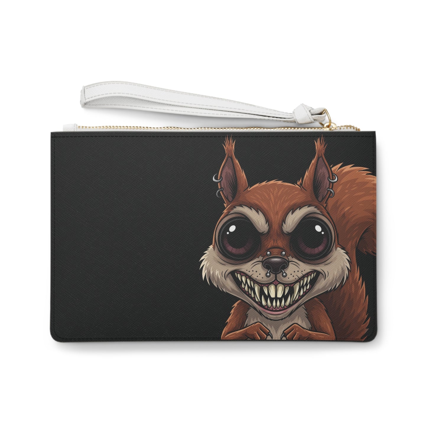 Pierced squirrel Clutch Bag
