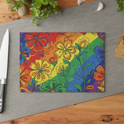 Beautfull Flowers Glass Cutting Board