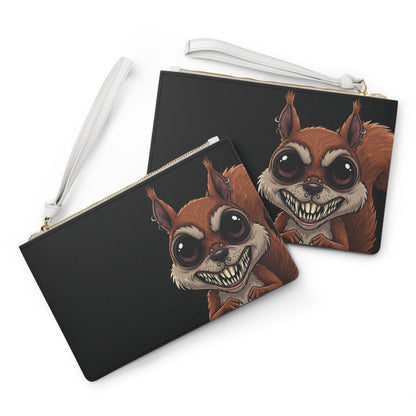 Pierced squirrel Clutch Bag