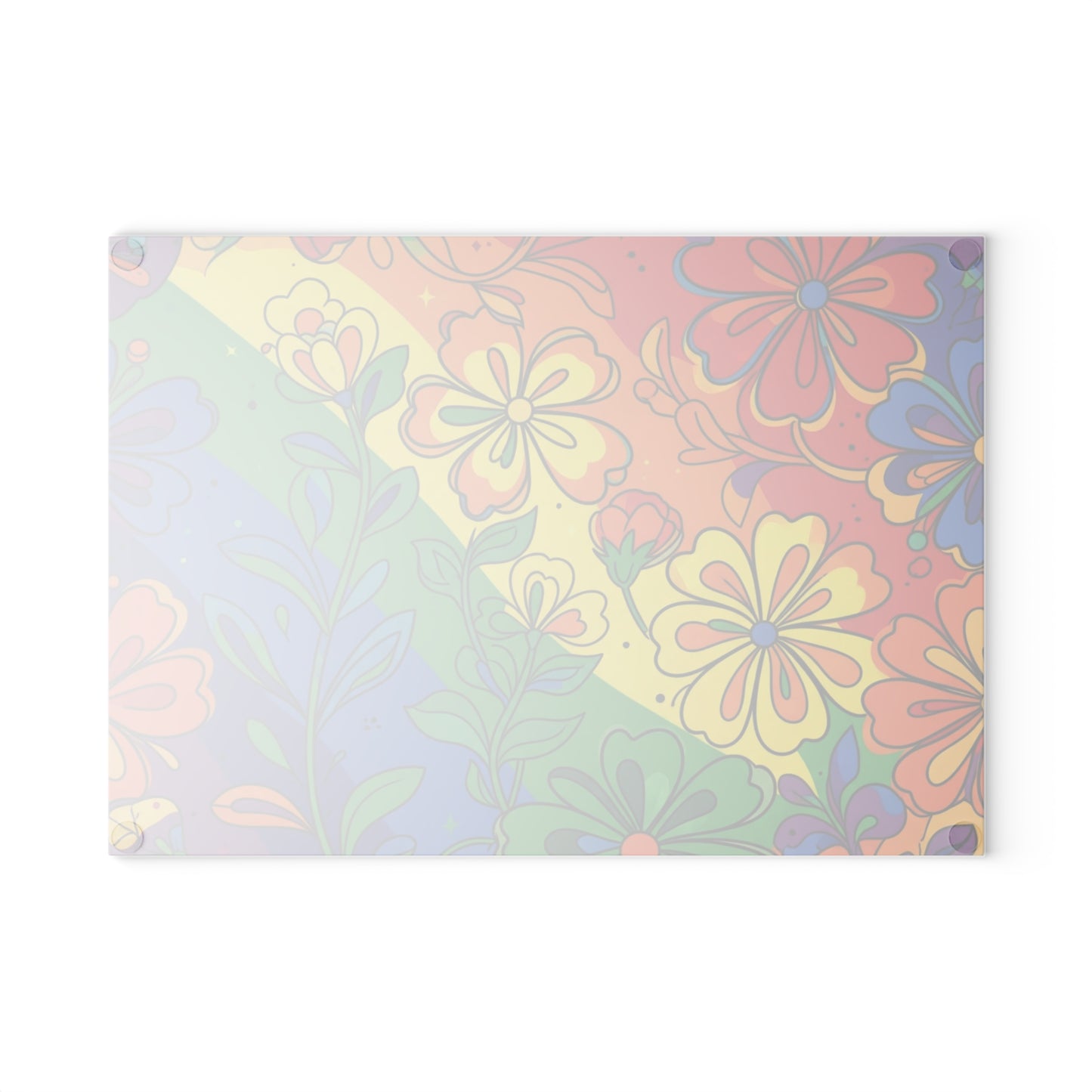 Beautfull Flowers Glass Cutting Board