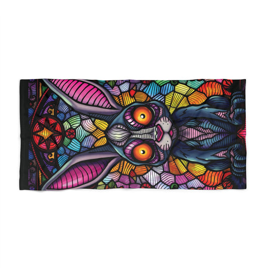 Creepy Bunny Beach Towel