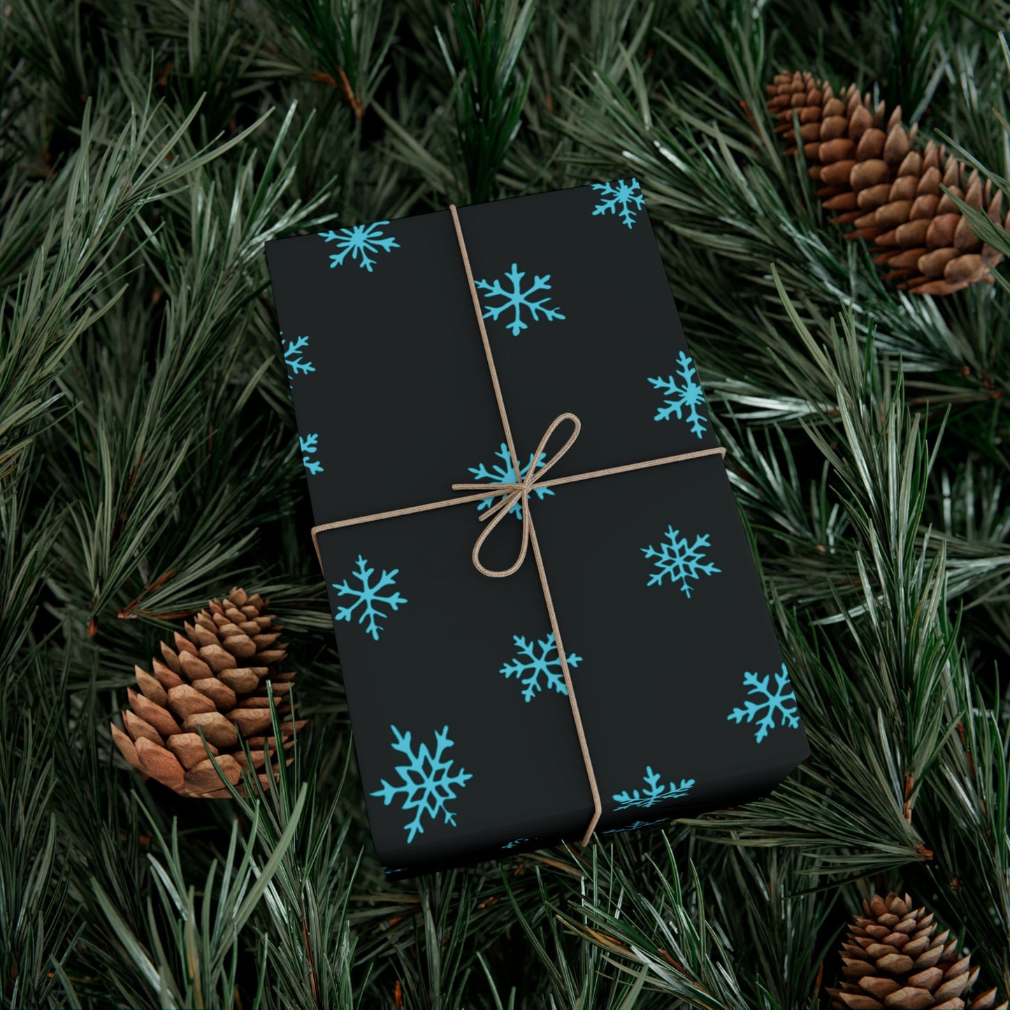 Blue Snowflake Wrapping  Paper