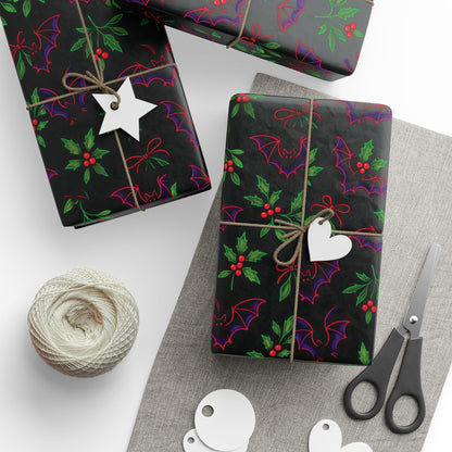 Bats and Holly Wrapping Papers