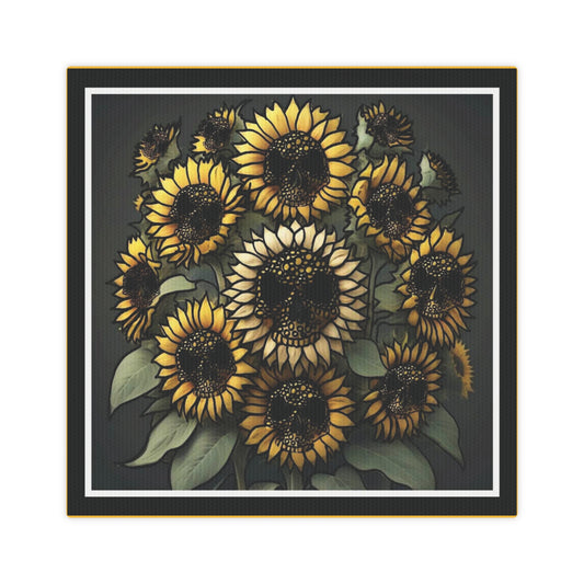 Skullflowers Canvas Photo Tile