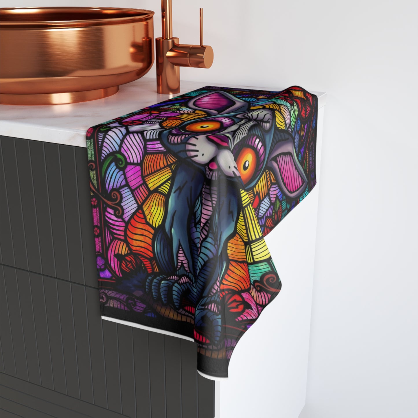 Creepy bunny Hand Towel