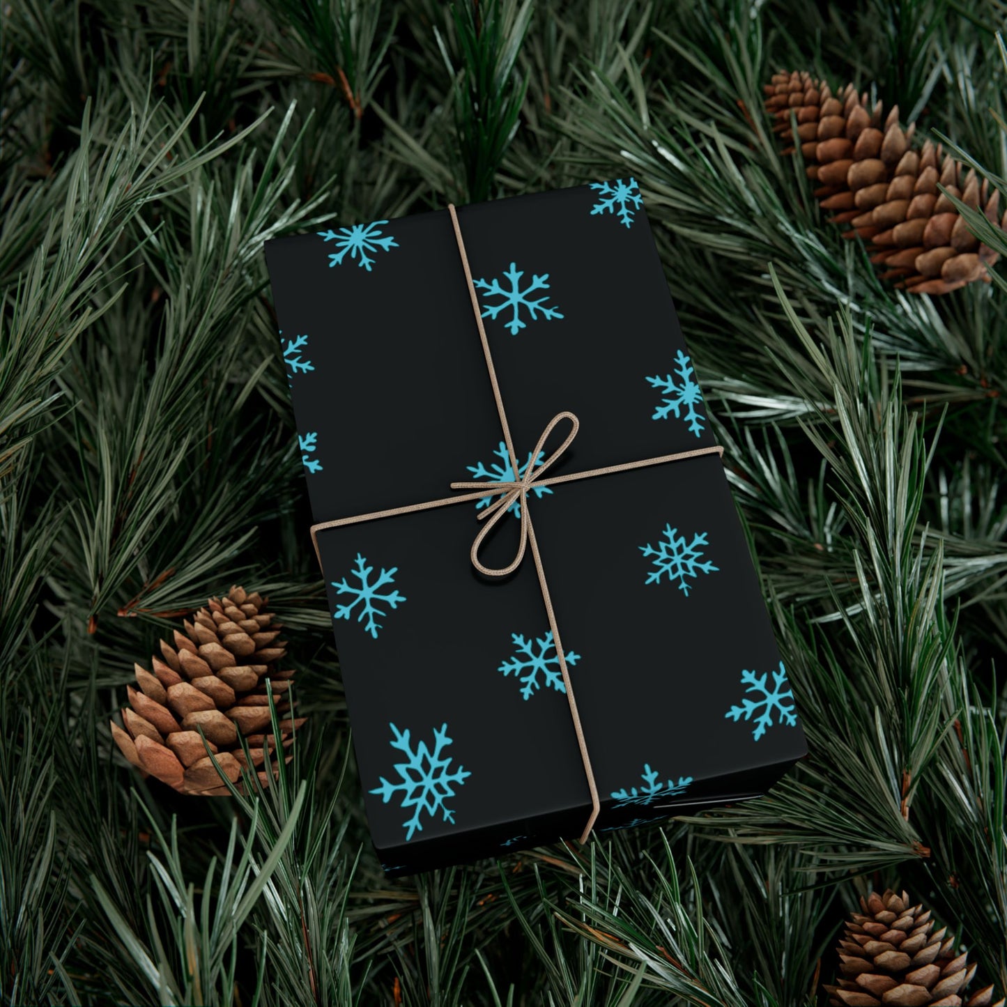 Blue Snowflake Wrapping  Paper