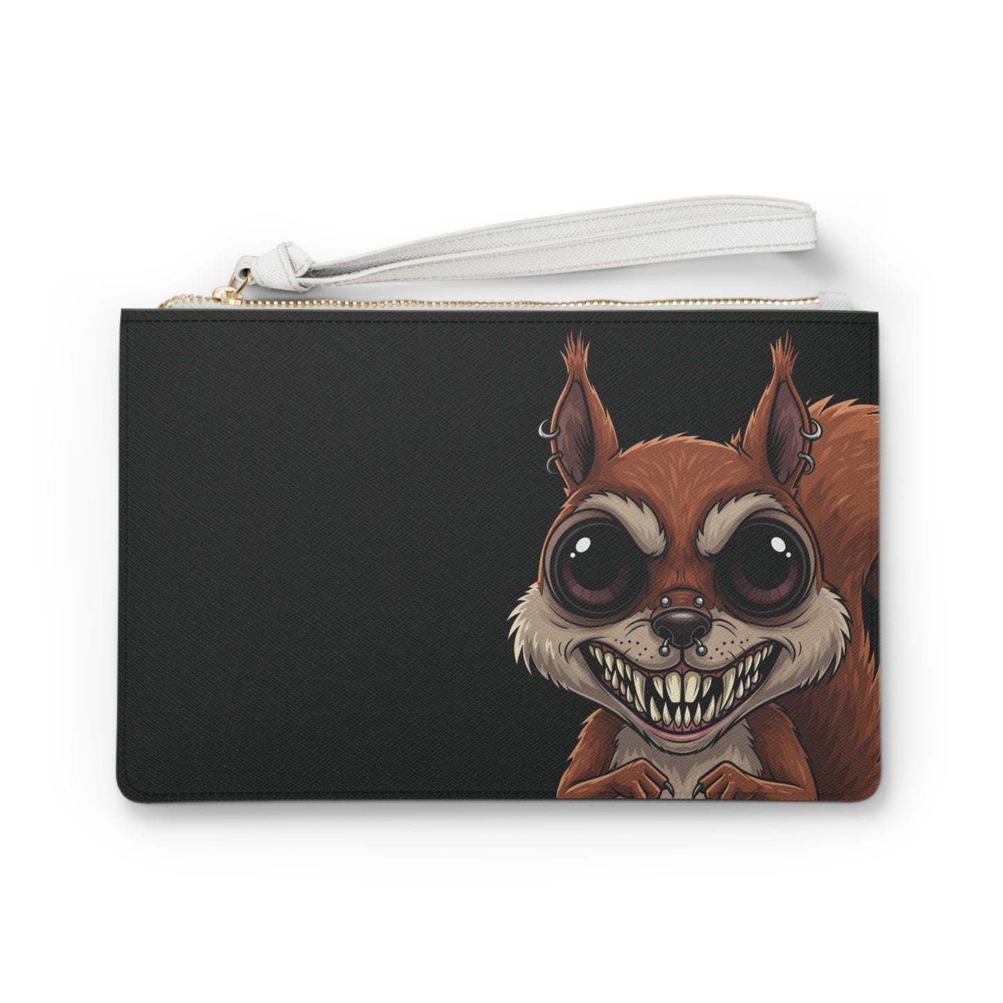 Pierced squirrel Clutch Bag
