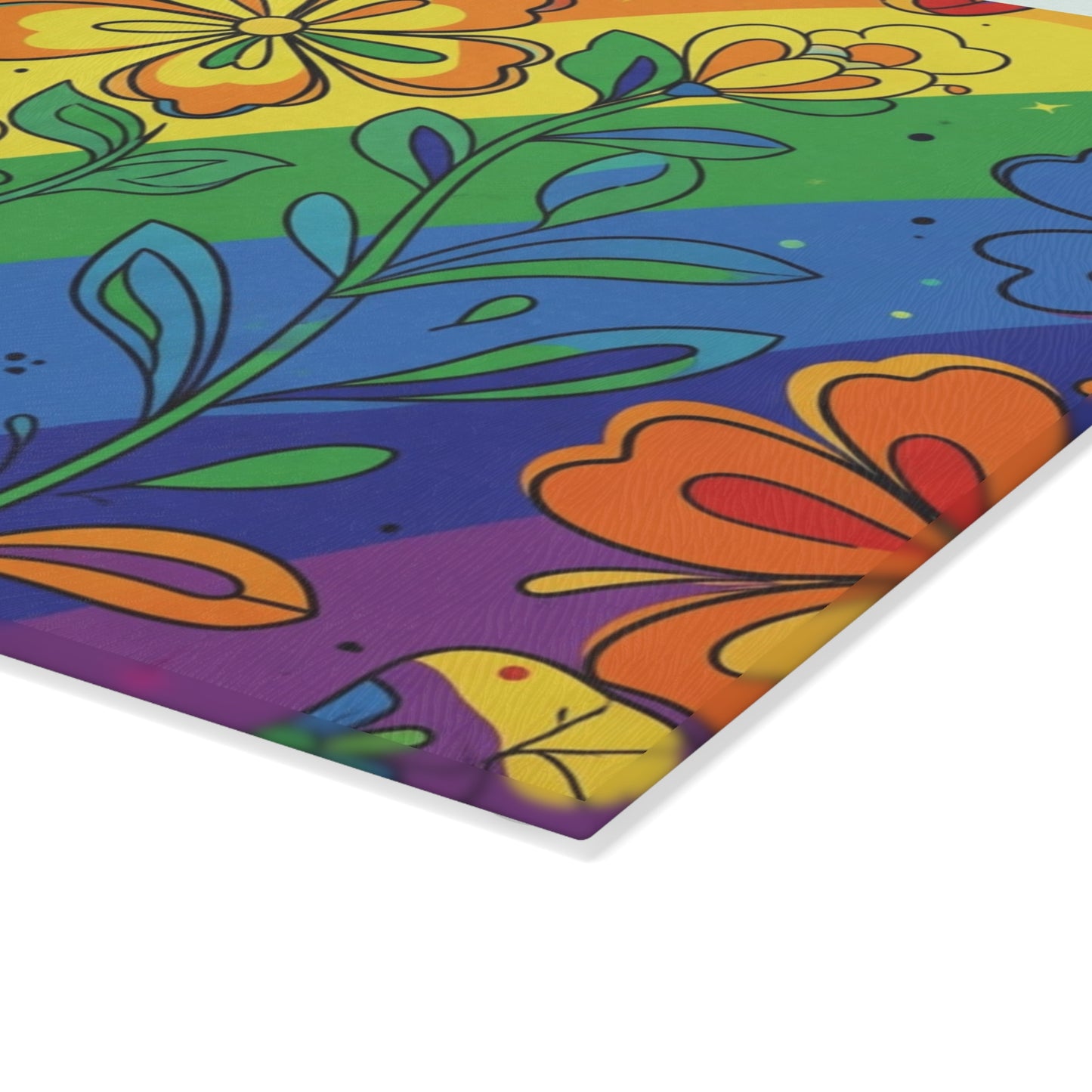 Beautfull Flowers Glass Cutting Board